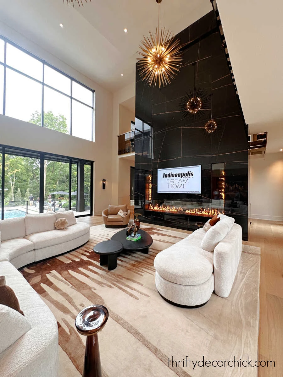 U-shaped fireplace two story